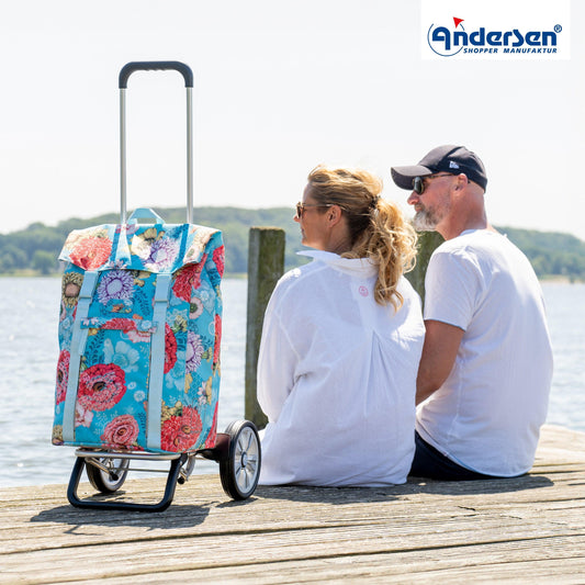 Andersen Shopper Manufaktur-Alu Star Shopper Basil Bloom blau-www.shopping-trolley.ch-bild6