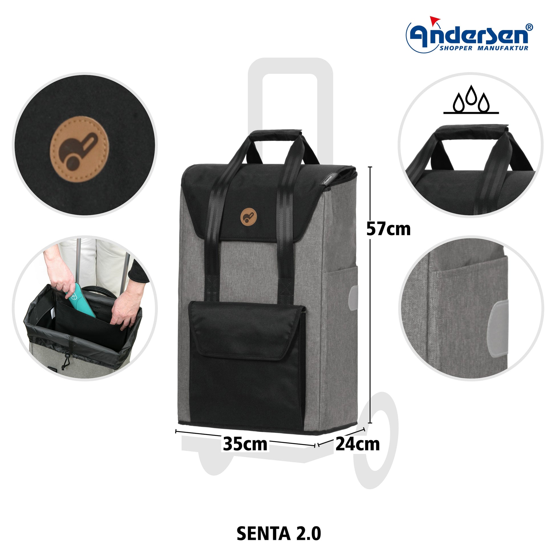 Andersen Shopper Manufaktur-Komfort Shopper Senta 2.0 grau-www.shopping-trolley.ch-bild3