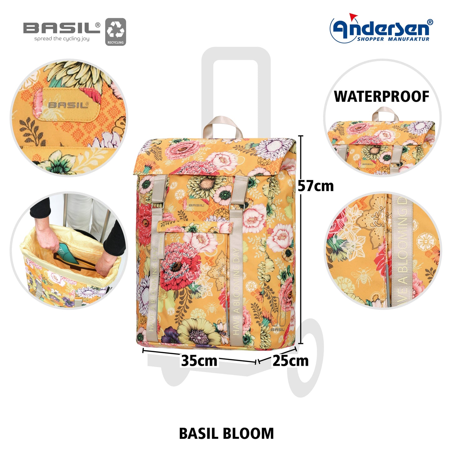 Andersen Shopper Manufaktur-Royal Shopper (Dreispeichenrad 25 cm) Basil Bloom gelb-www.shopping-trolley.ch-bild3