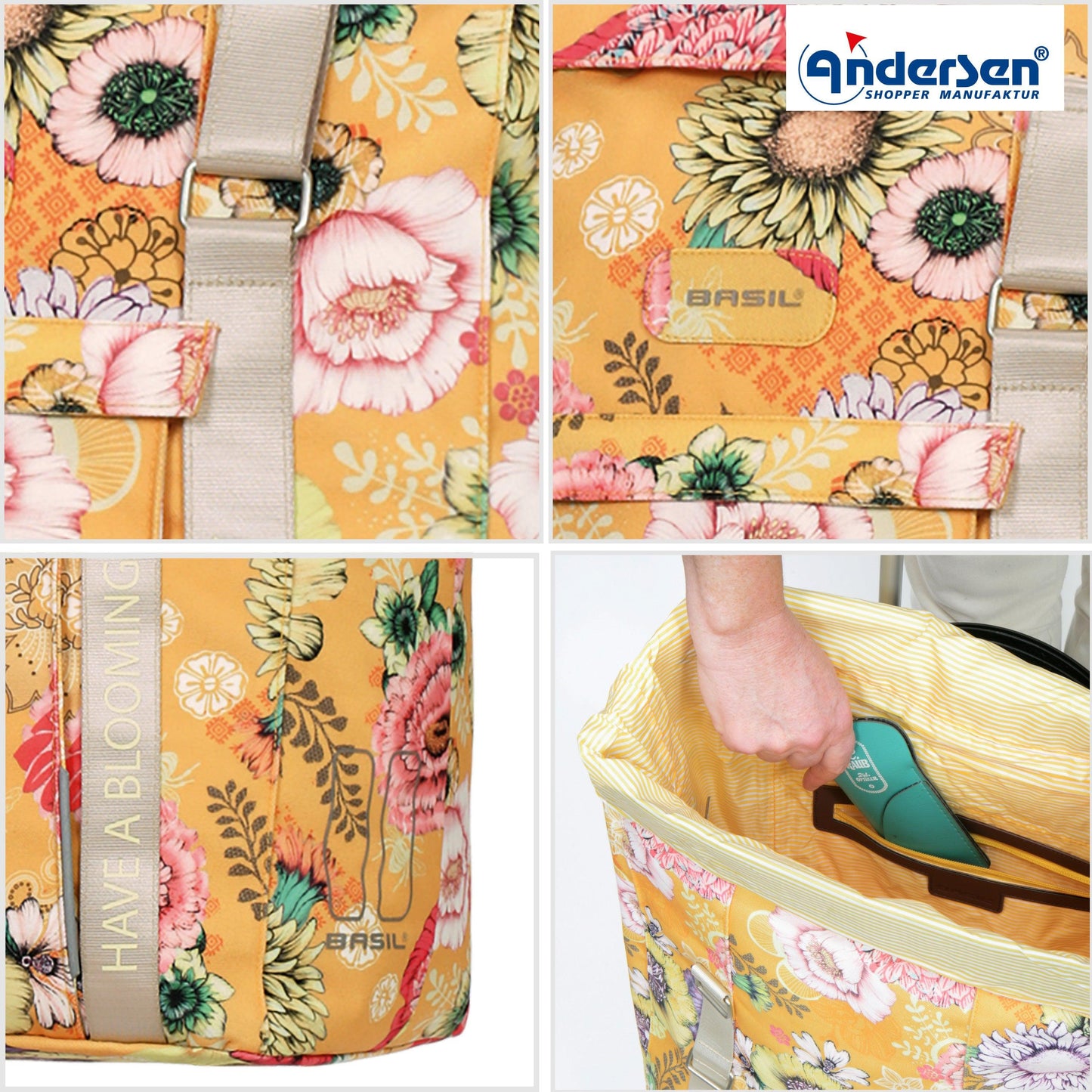 Andersen Shopper Manufaktur-Royal Shopper (Dreispeichenrad 25 cm) Basil Bloom gelb-www.shopping-trolley.ch-bild5