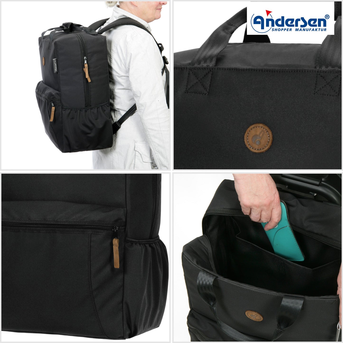 Andersen Shopper Manufaktur-Royal Shopper (Dreispeichenrad 25 cm) Carl schwarz-www.shopping-trolley.ch-bild5