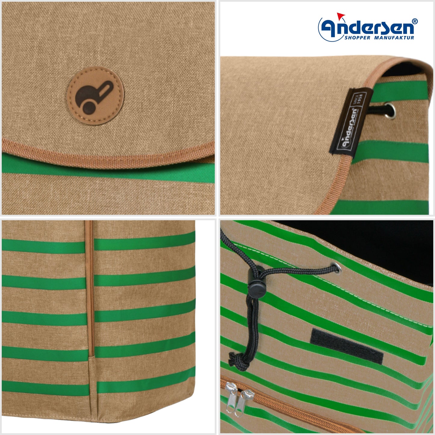 Andersen Shopper Manufaktur-Royal Shopper (Dreispeichenrad 25 cm) Eske grün-www.shopping-trolley.ch-bild5