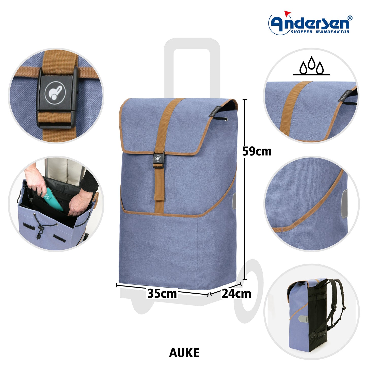 Andersen Shopper Manufaktur-Royal Shopper (Kugellagerrad 25 cm) Auke flieder-www.shopping-trolley.ch-bild3