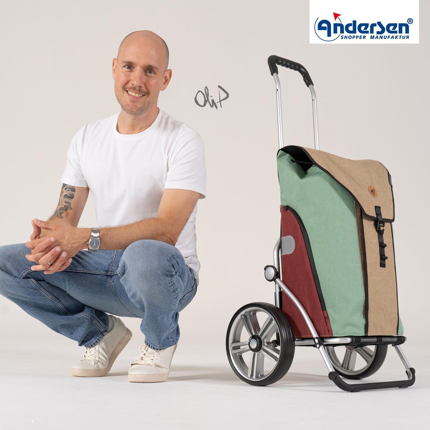 Andersen Shopper Manufaktur-Royal Shopper (Kugellagerrad 25 cm) Oli.P 2.0 beige-www.shopping-trolley.ch-bild6