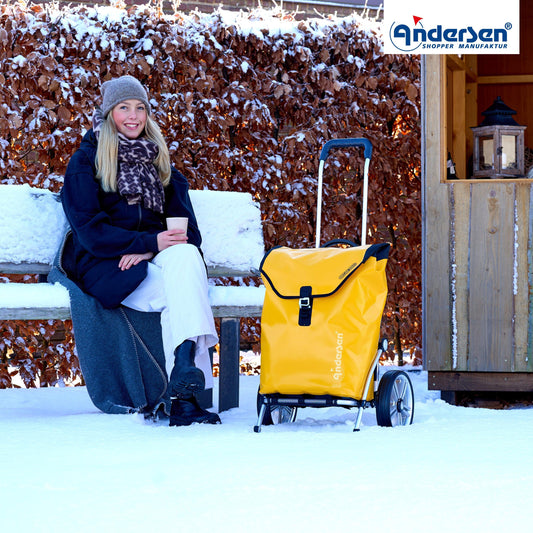 Andersen Shopper Manufaktur-Royal Shopper (Kugellagerrad 25 cm) Ortlieb gelb-www.shopping-trolley.ch-bild6