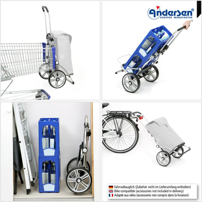Andersen Shopper Manufaktur-Royal Shopper (Kugellagerrad 25 cm) Ortlieb petrol-www.shopping-trolley.ch-bild4