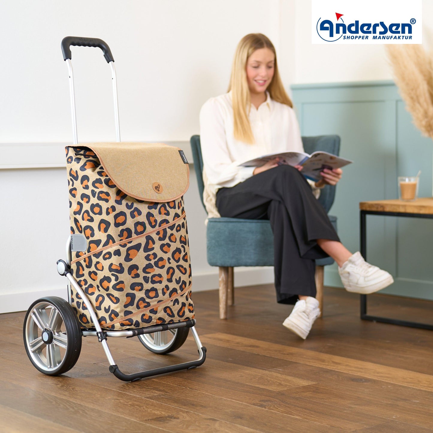 Andersen Shopper Manufaktur-Royal Shopper (Kugellagerrad 25 cm) Tyra leo-www.shopping-trolley.ch-bild6