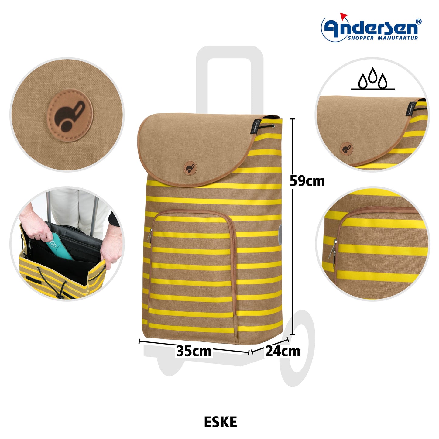 Andersen Shopper Manufaktur-Royal Shopper (Kugellagerrad 29 cm) Eske gelb-www.shopping-trolley.ch-bild3