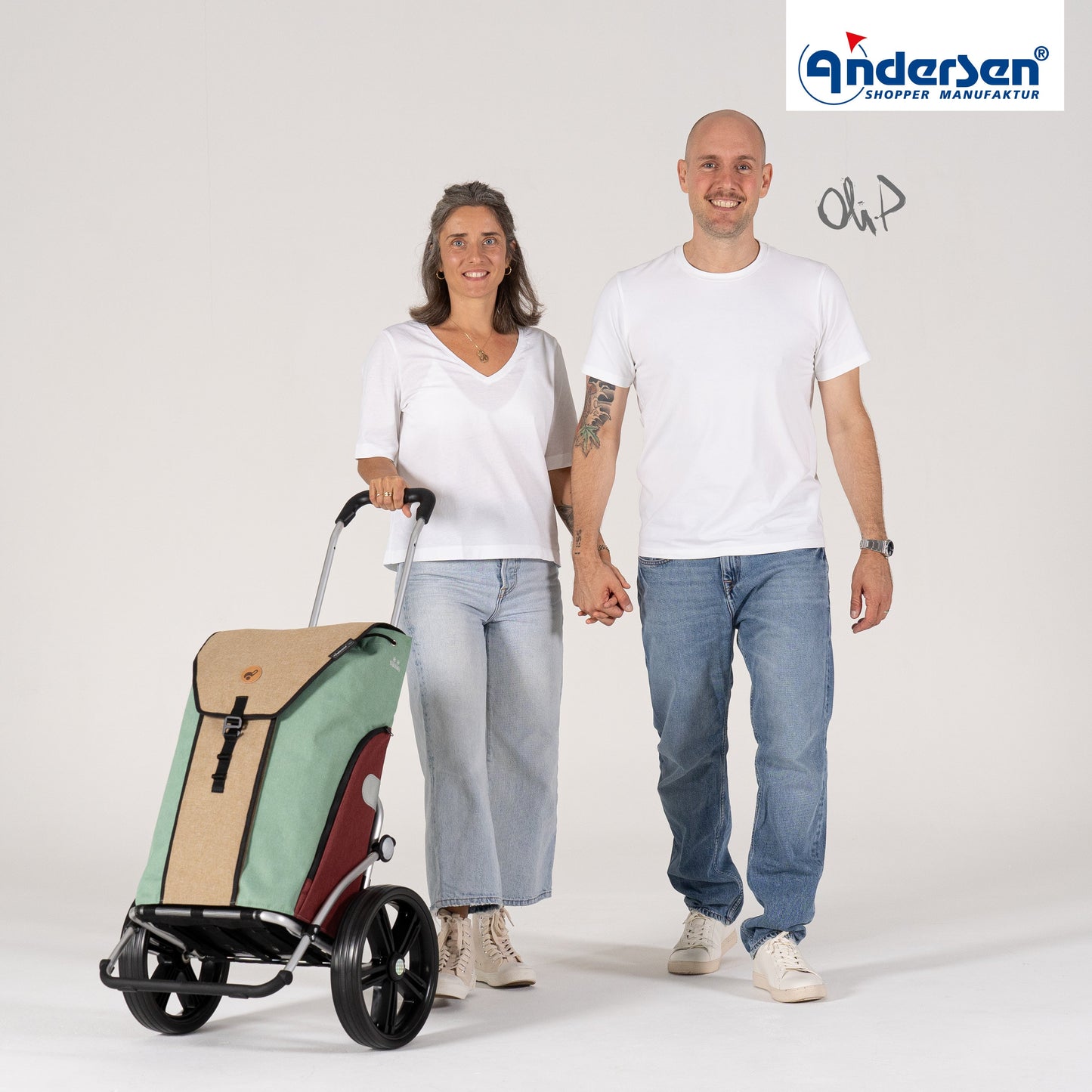 Andersen Shopper Manufaktur-Royal Shopper (Kugellagerrad 29 cm) Oli.P 2.0 beige-www.shopping-trolley.ch-bild6