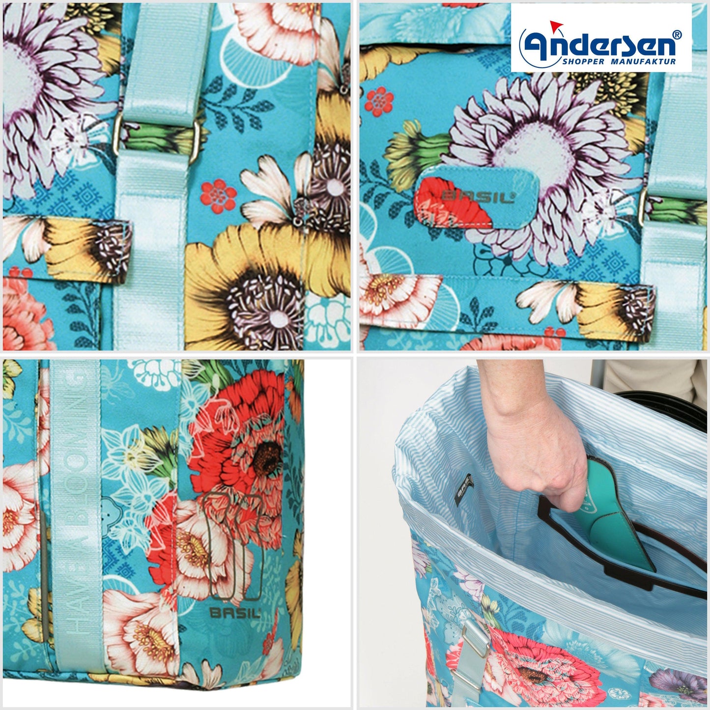 Andersen Shopper Manufaktur-Royal Shopper (Luft-Kugellagerrad 25 cm) Basil Bloom blau-www.shopping-trolley.ch-bild5