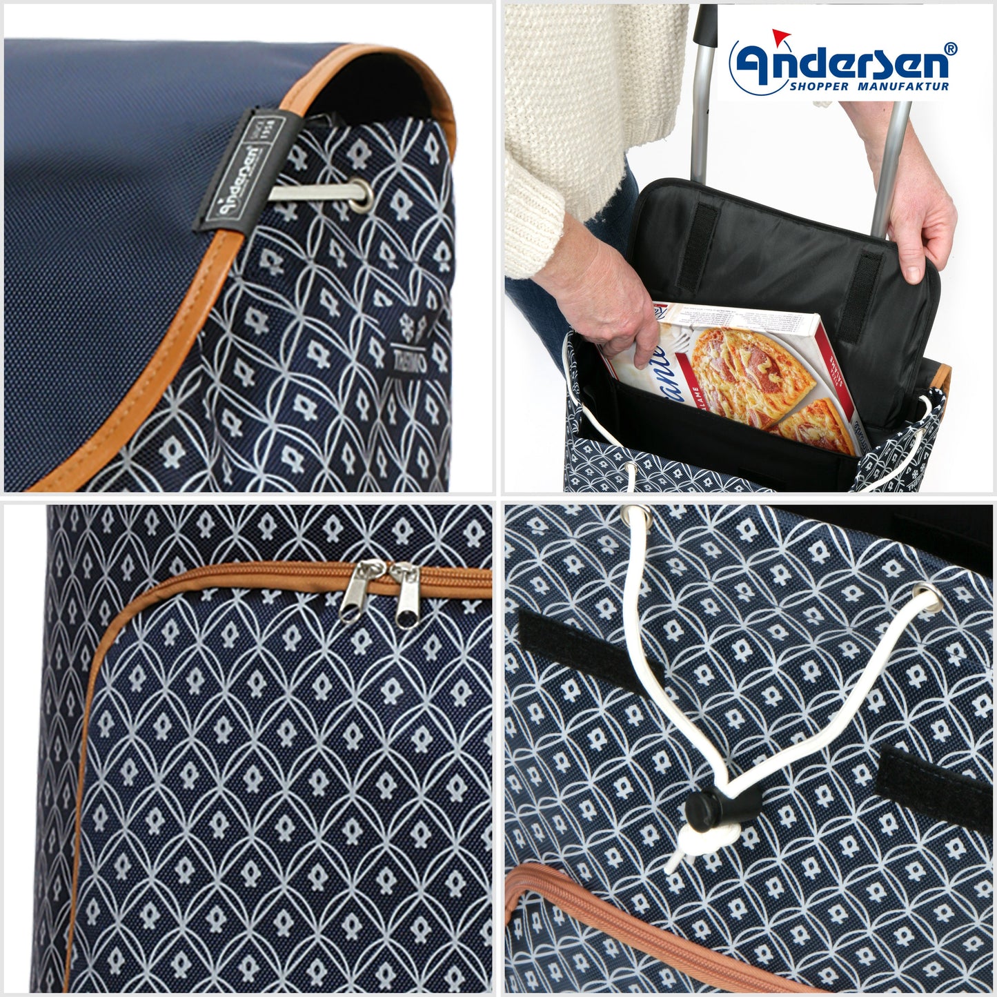 Andersen Shopper Manufaktur-Royal Shopper (Luft-Kugellagerrad 25 cm) Famke blau-www.shopping-trolley.ch-bild5