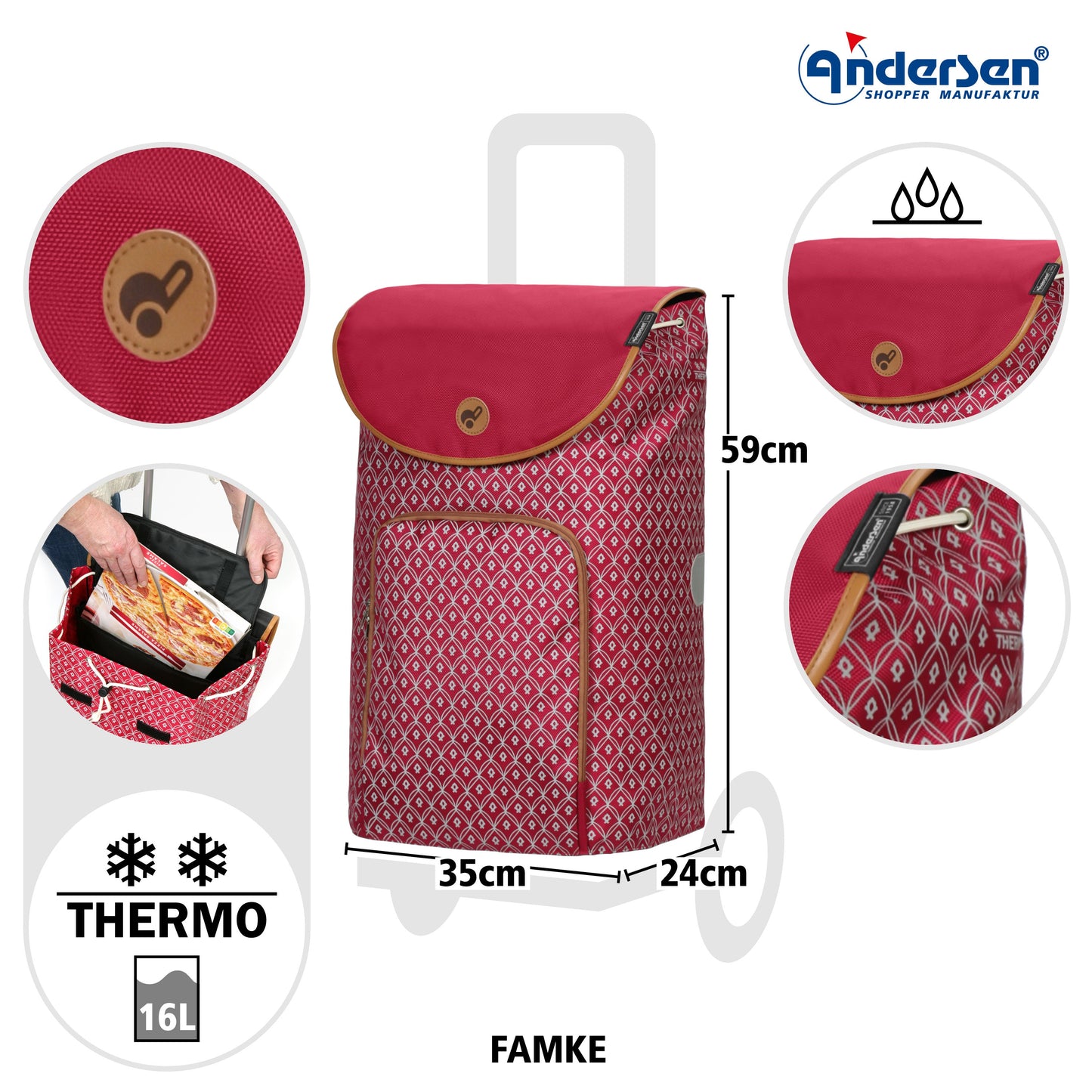 Andersen Shopper Manufaktur-Royal Shopper (Luft-Kugellagerrad 25 cm) Famke rot-www.shopping-trolley.ch-bild3