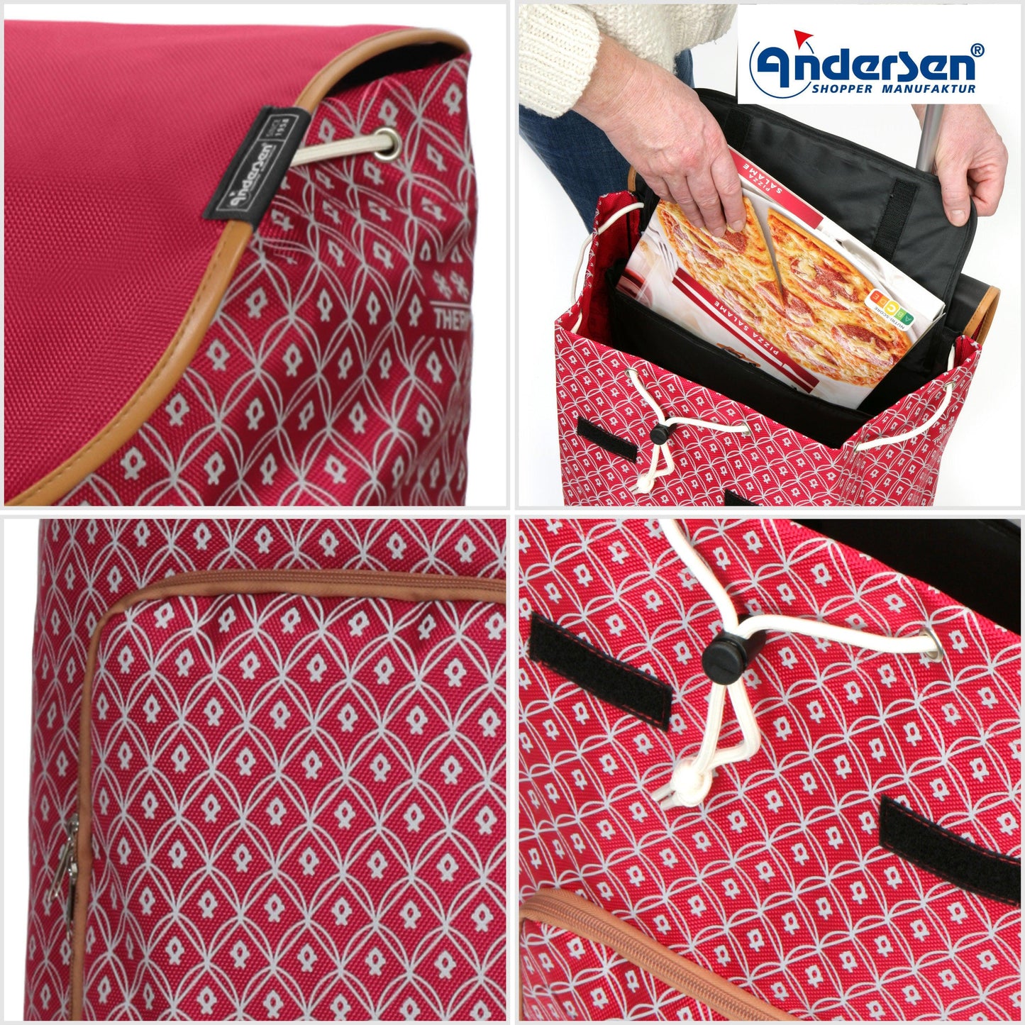 Andersen Shopper Manufaktur-Royal Shopper (Luft-Kugellagerrad 25 cm) Famke rot-www.shopping-trolley.ch-bild5