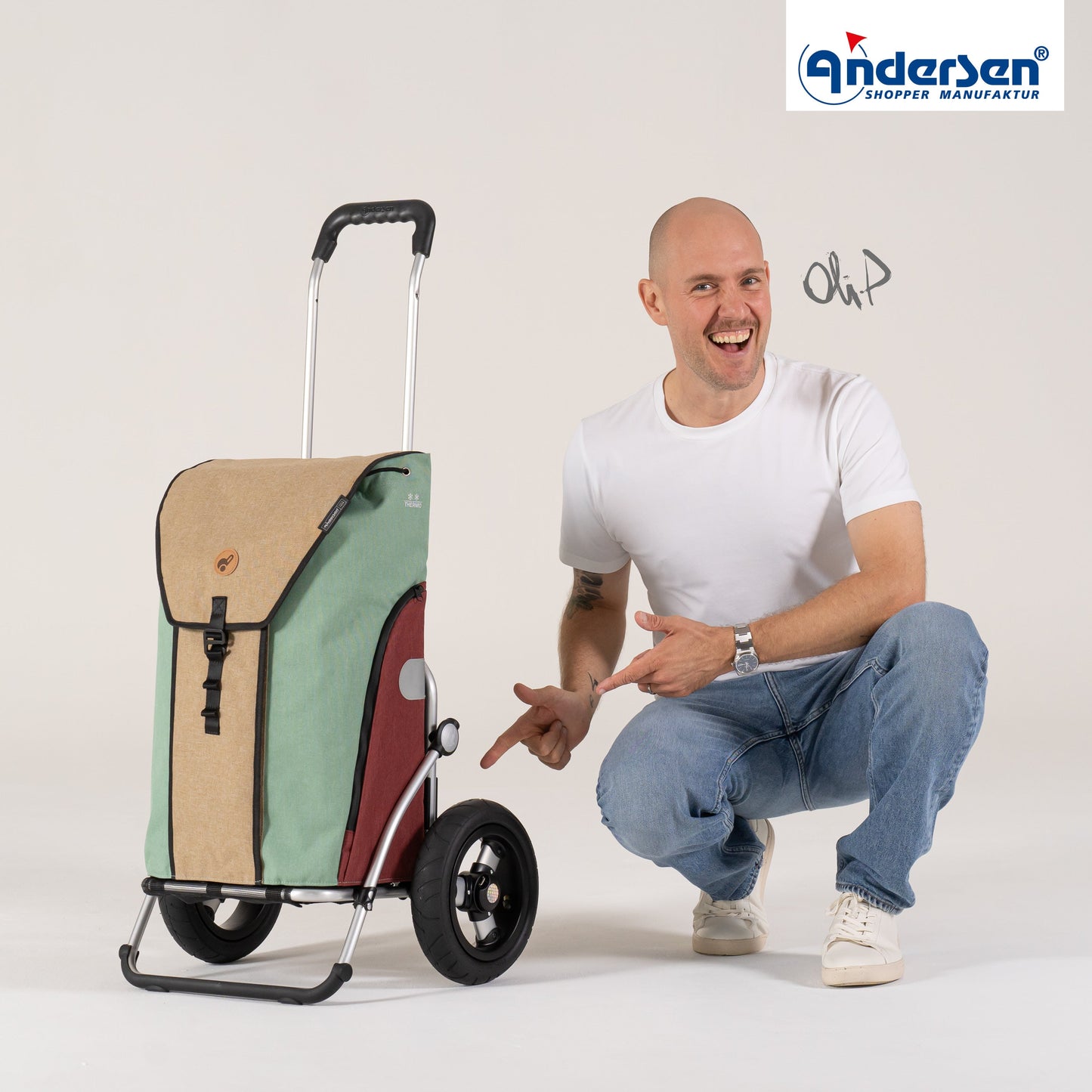 Andersen Shopper Manufaktur-Royal Shopper (Luft-Kugellagerrad 25 cm) Oli.P 2.0 beige-www.shopping-trolley.ch-bild6