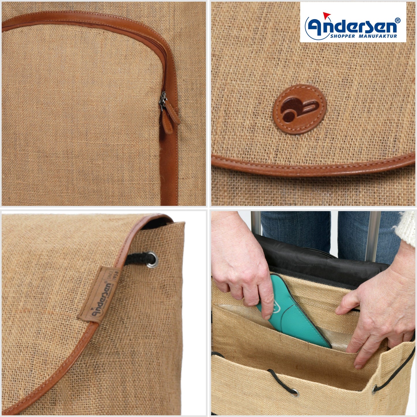 Andersen Shopper Manufaktur-Royal Shopper (Luft-Kugellagerrad 25 cm) Reik beige-www.shopping-trolley.ch-bild5