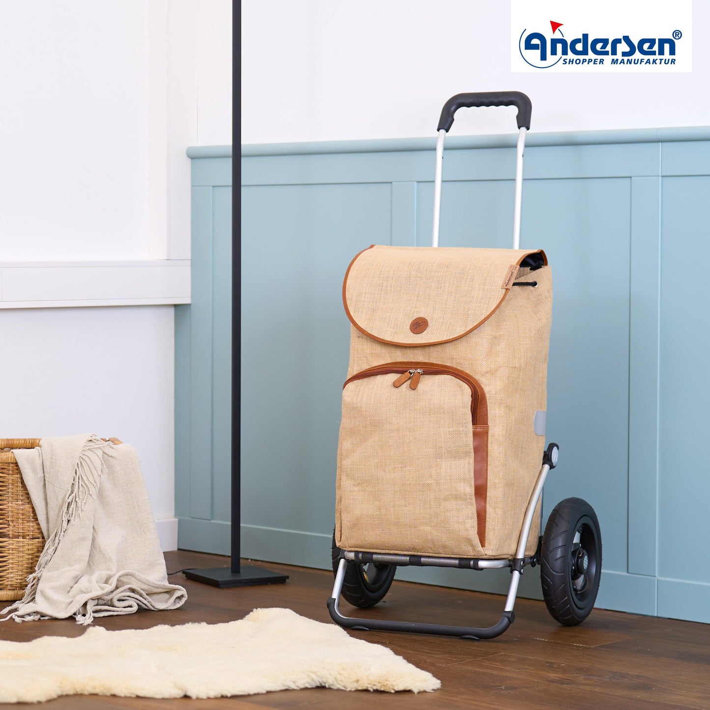 Andersen Shopper Manufaktur-Royal Shopper (Luft-Kugellagerrad 25 cm) Reik beige-www.shopping-trolley.ch-bild6