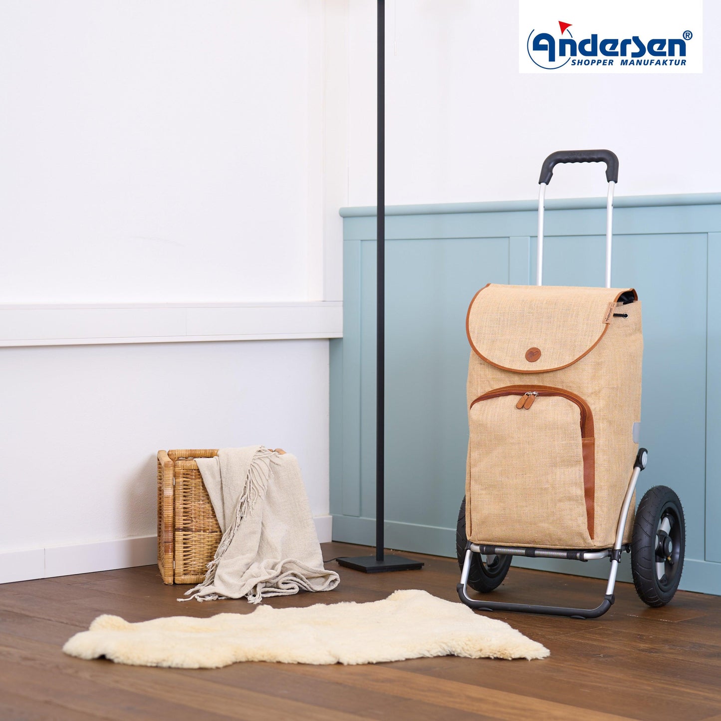 Andersen Shopper Manufaktur-Royal Shopper (Luft-Kugellagerrad 29 cm) Reik beige-www.shopping-trolley.ch-bild6