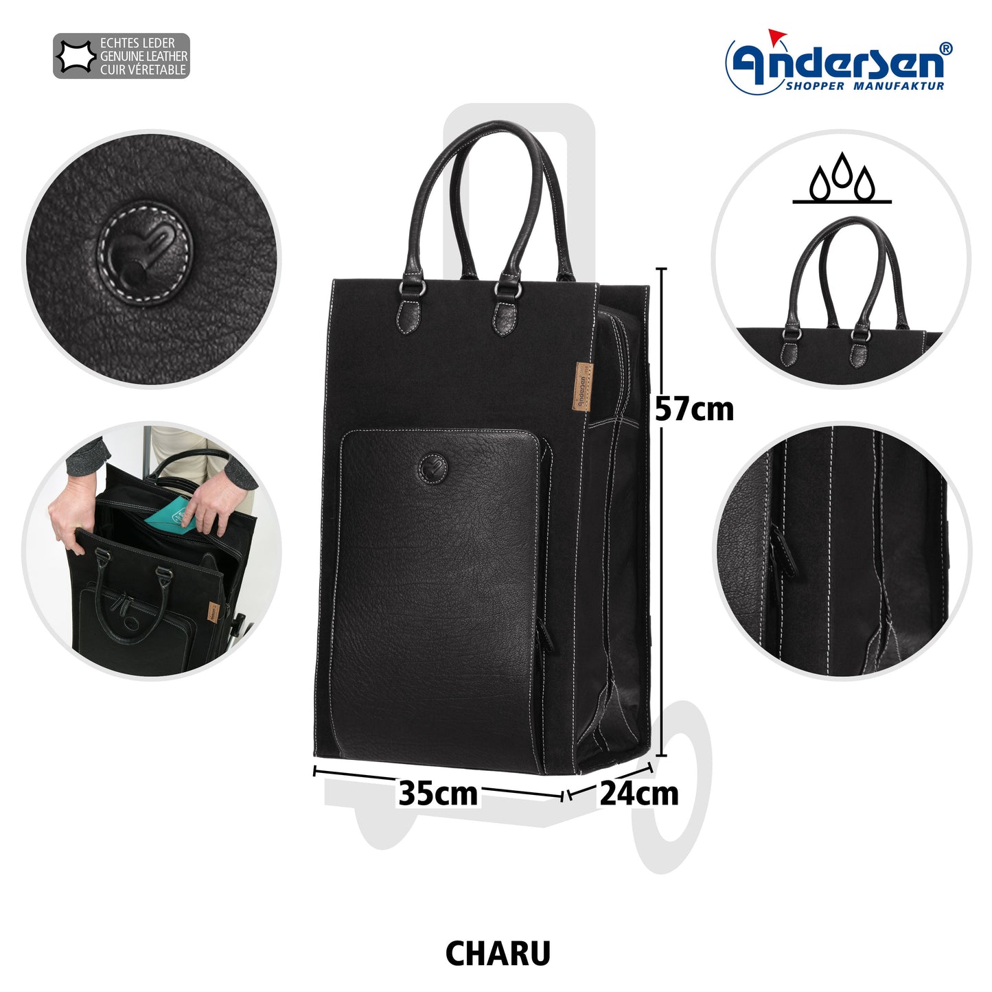 Andersen Shopper Manufaktur-Royal Shopper (Metallspeichenrad 25 cm) Charu schwarz-www.shopping-trolley.ch-bild3