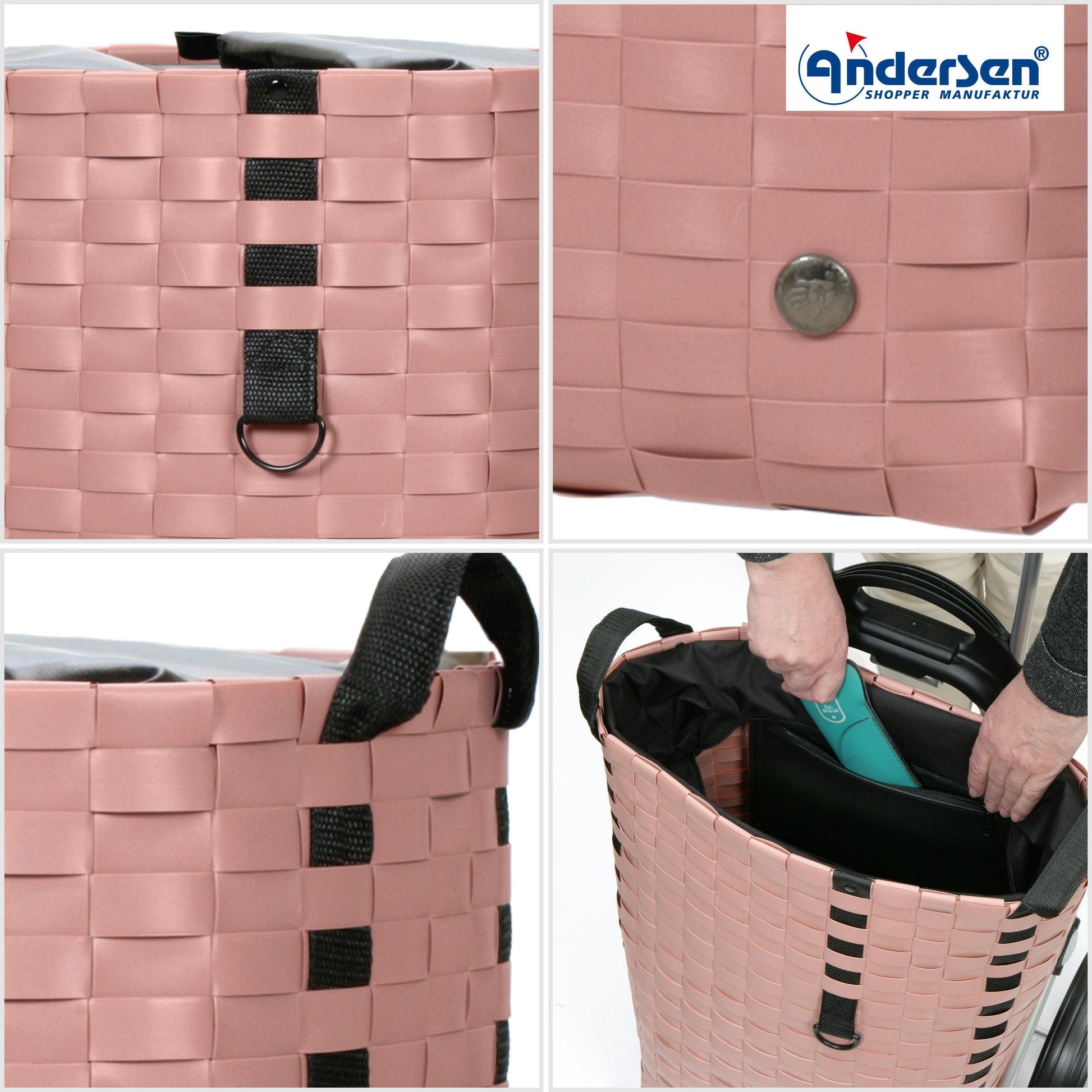 Andersen Shopper Manufaktur-Royal Shopper (Metallspeichenrad 25 cm) Silja terra pink-www.shopping-trolley.ch-bild5