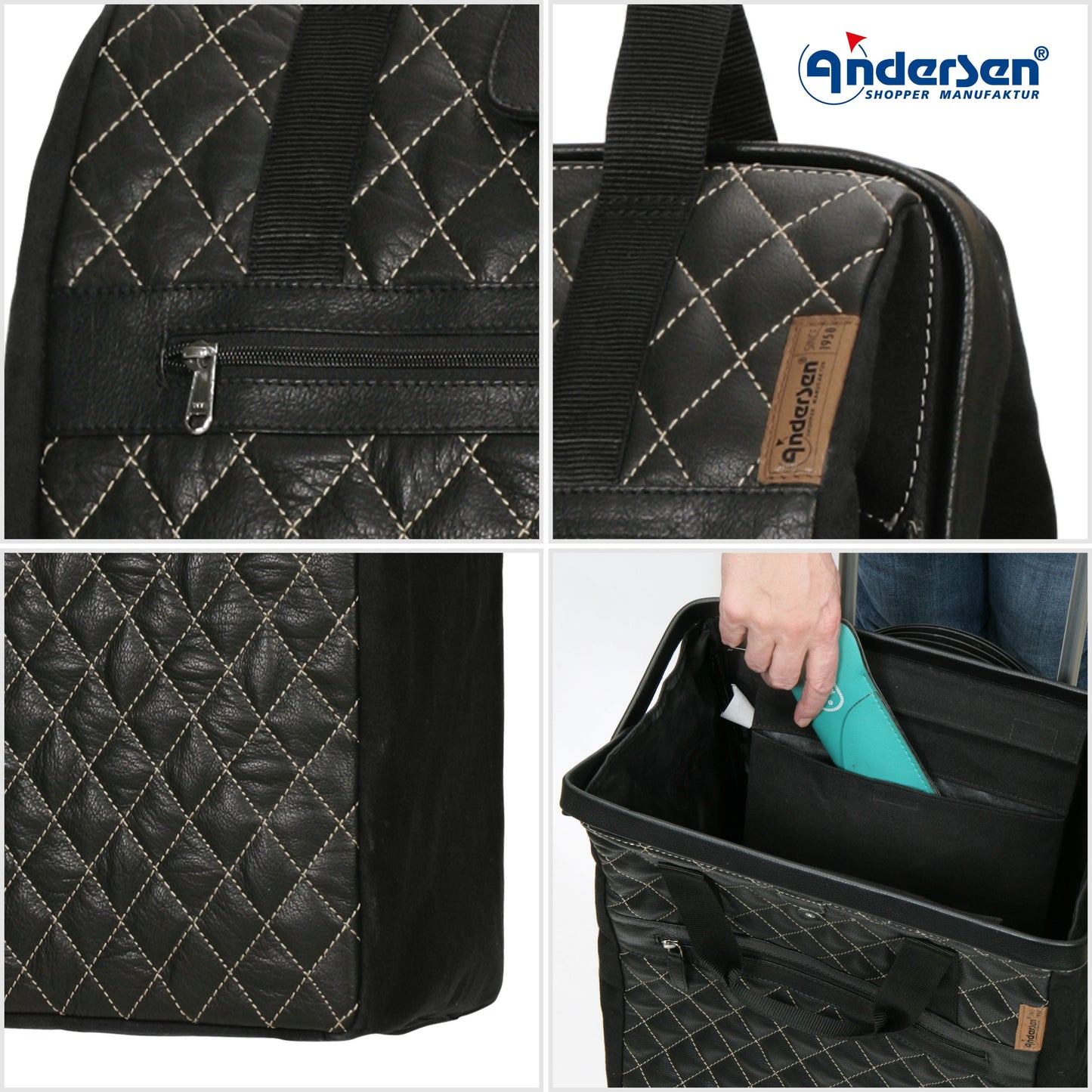 Andersen Shopper Manufaktur-Unus Shopper Inra schwarz-www.shopping-trolley.ch-bild6