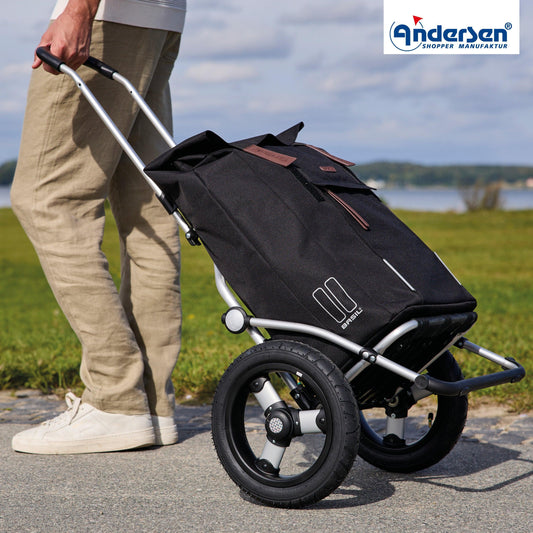 Andersen-Royal Shopper Basil City - Schwarz - Luft-Kugellagerrad 29 cm-shopping-trolley.ch