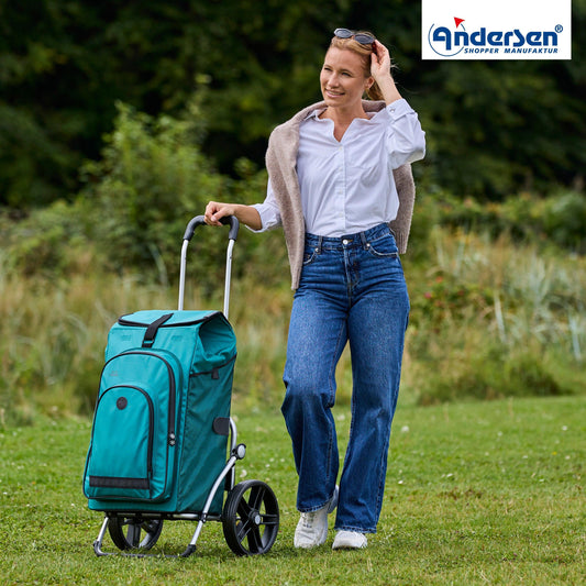 Andersen-Royal Shopper Hydro 3.0 - Petrol - Leichtlaufrad 25 cm-shopping-trolley.ch