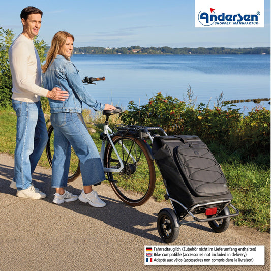Andersen-Royal Shopper Plus Fado 3.0 - Schwarz - Luft-Kugellagerrad 25 cm-shopping-trolley.ch