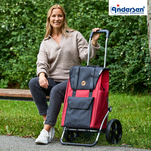 Andersen-Royal Shopper Senta 2.0 - Rot - Leichtlaufrad 25 cm-shopping-trolley.ch