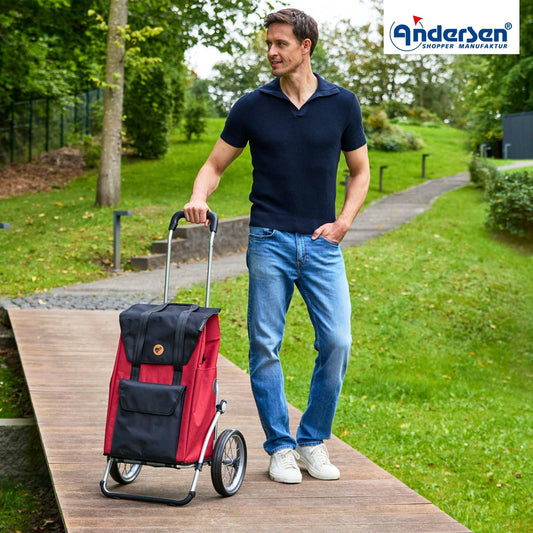 Andersen-Royal Shopper Senta 2.0 - Rot - Metallspeichenrad 25 cm-shopping-trolley.ch