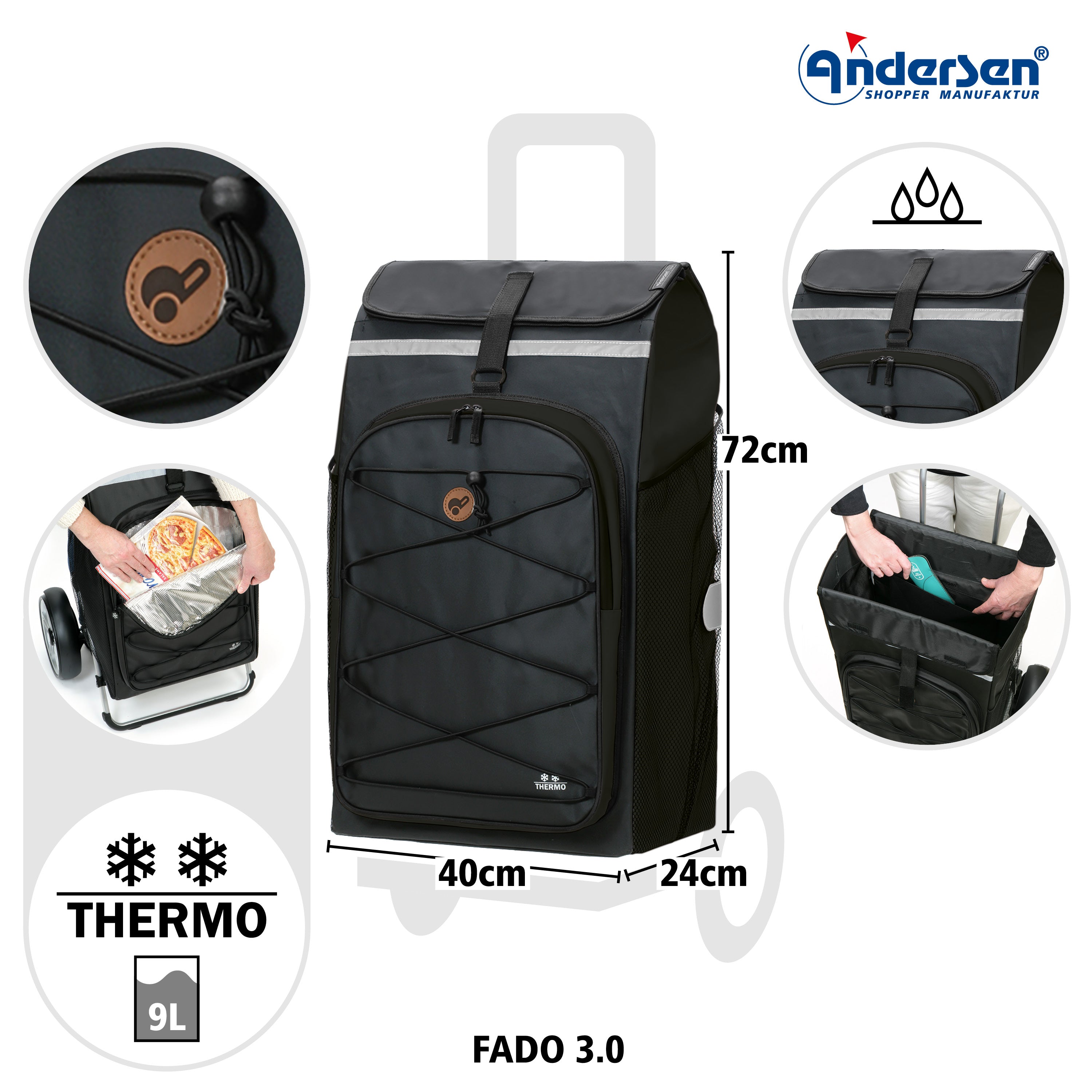 Andersen-Tasche Fado 3.0 - Schwarz-shopping-trolley.ch