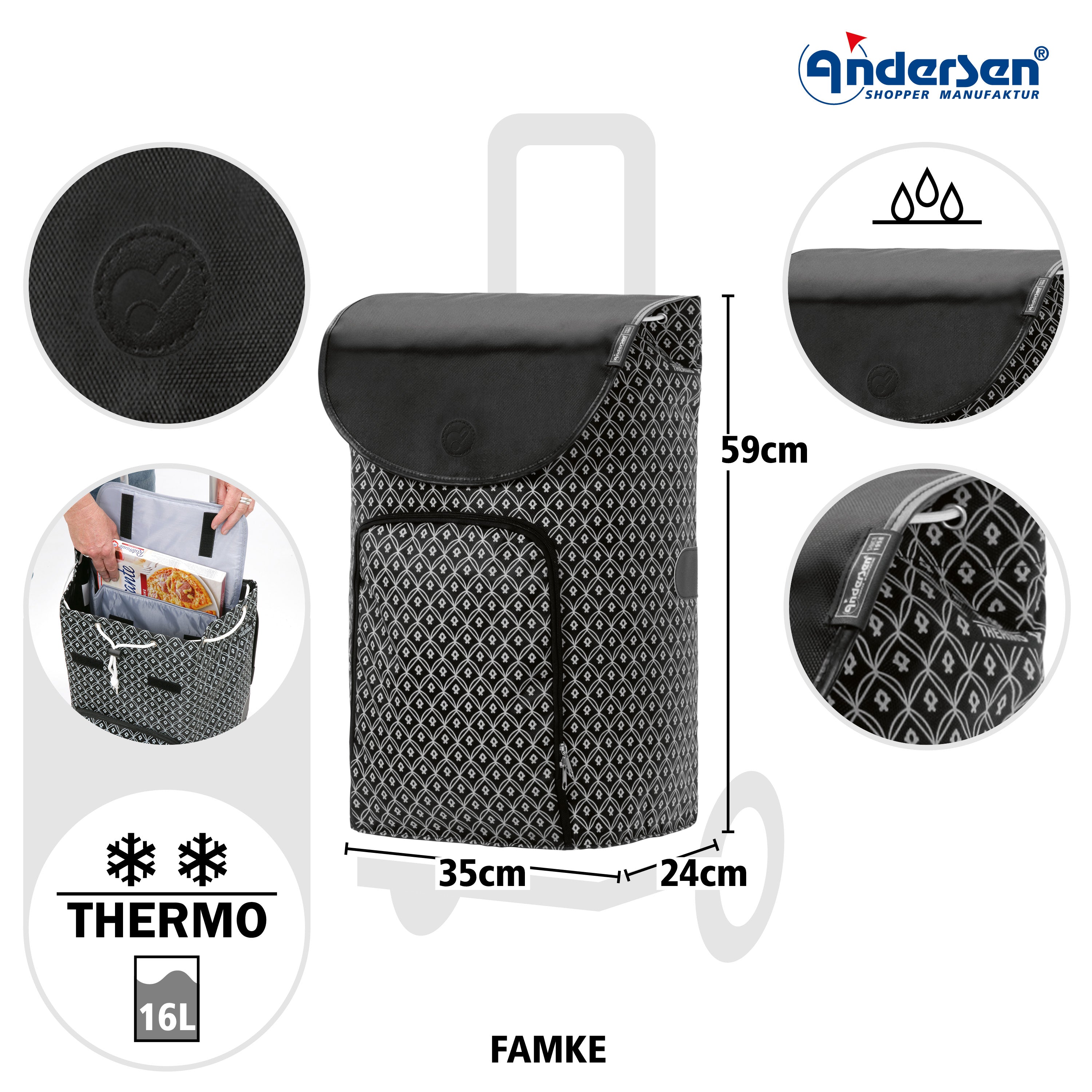 Tasche Famke - Schwarz
