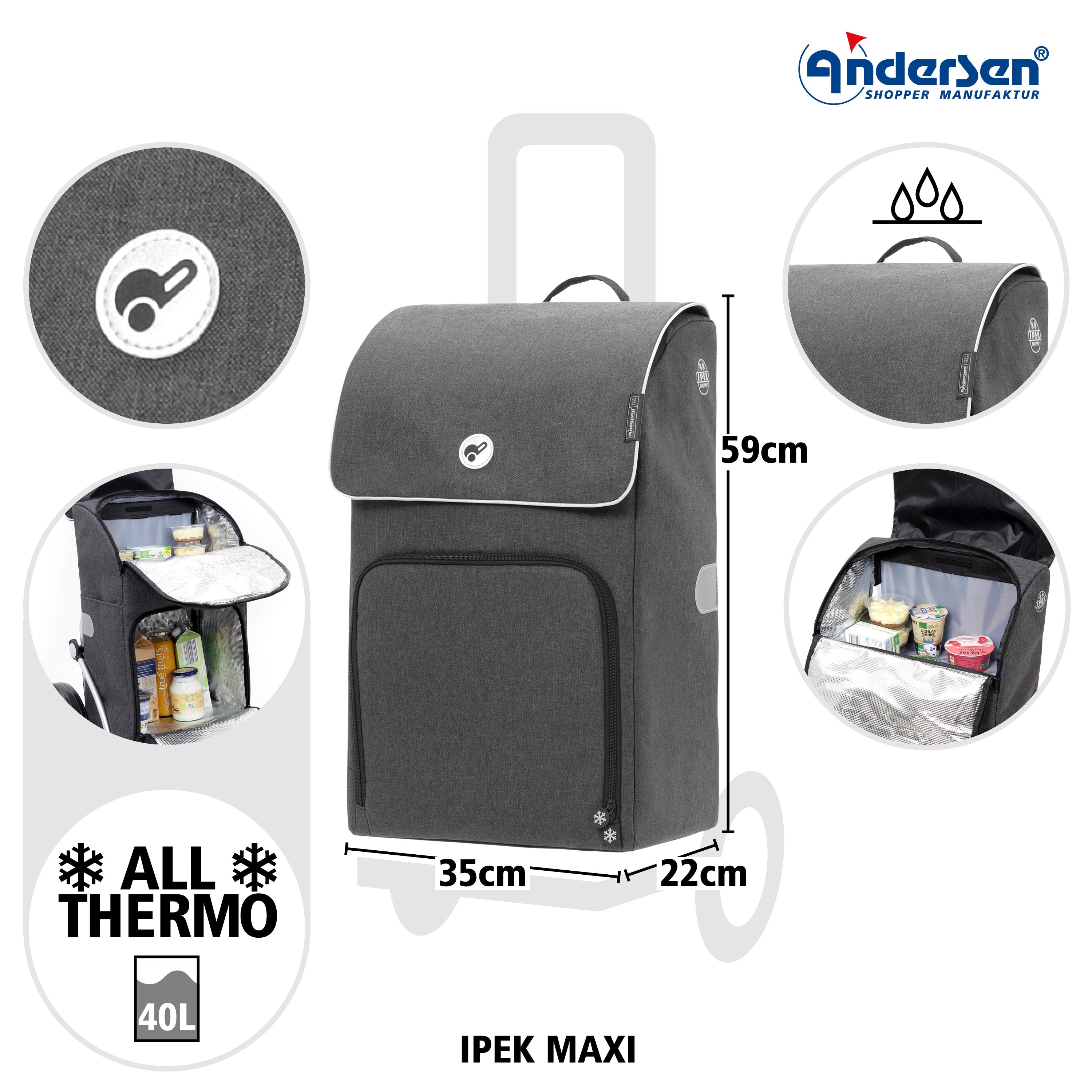 Andersen-Tasche Ipek Maxi - Anthrazit-shopping-trolley.ch
