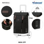 Andersen-Royal Shopper Basil City - Schwarz - Luft-Kugellagerrad 29 cm-shopping-trolley.ch