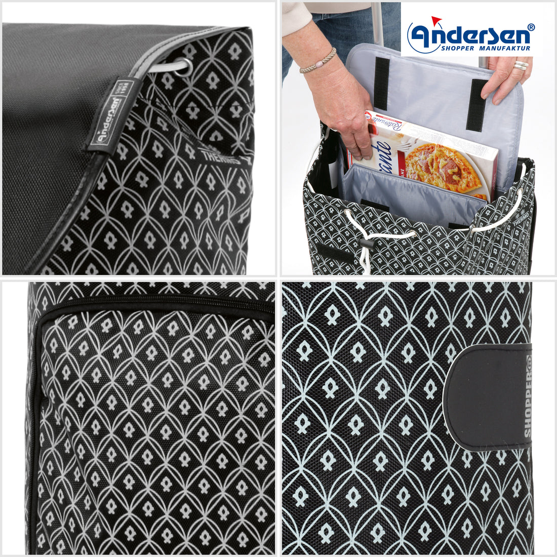 Andersen-Royal Shopper Famke - Schwarz - Metallspeichenrad 25 cm-shopping-trolley.ch