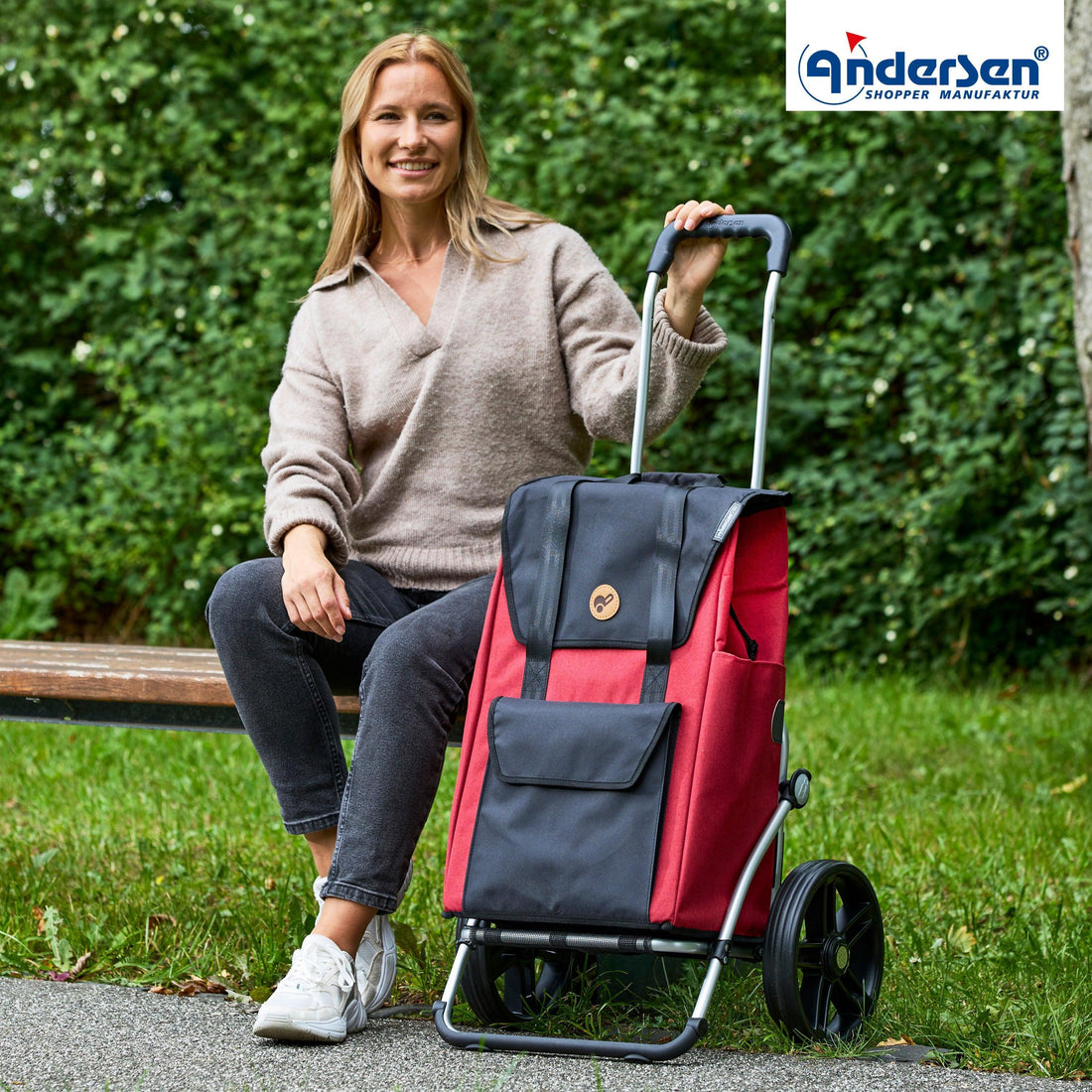 Andersen-Royal Shopper Senta 2.0 - Rot - Leichtlaufrad 25 cm-shopping-trolley.ch