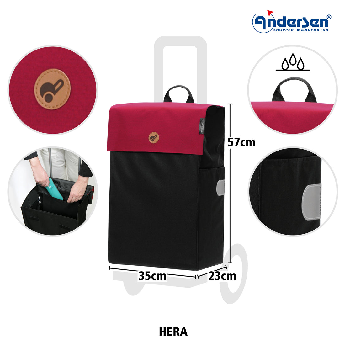 Andersen-Scala Shopper Hera - rot-shopping-trolley.ch