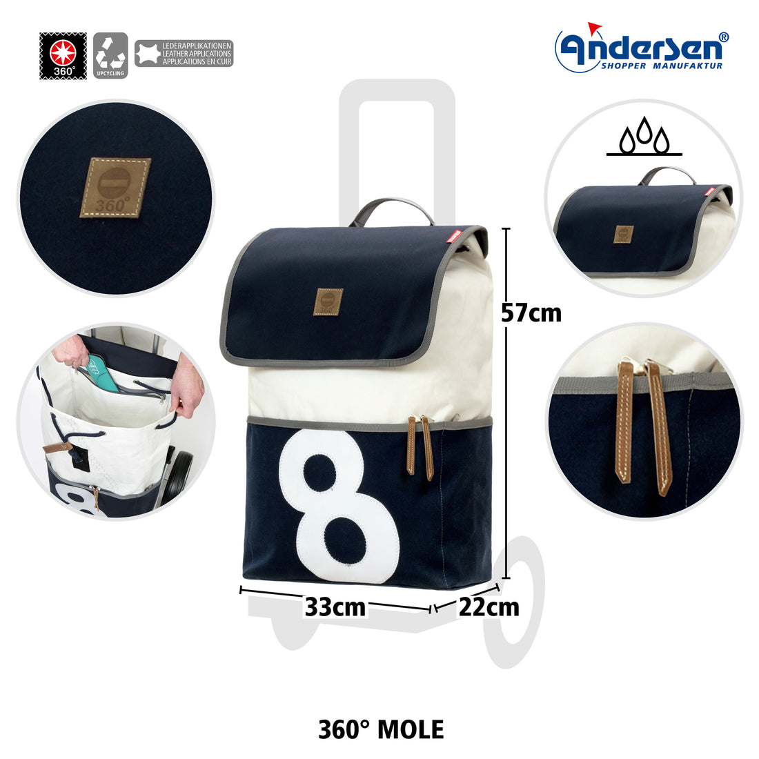 Andersen-Unus Shopper 360° Mole - 8-shopping-trolley.ch