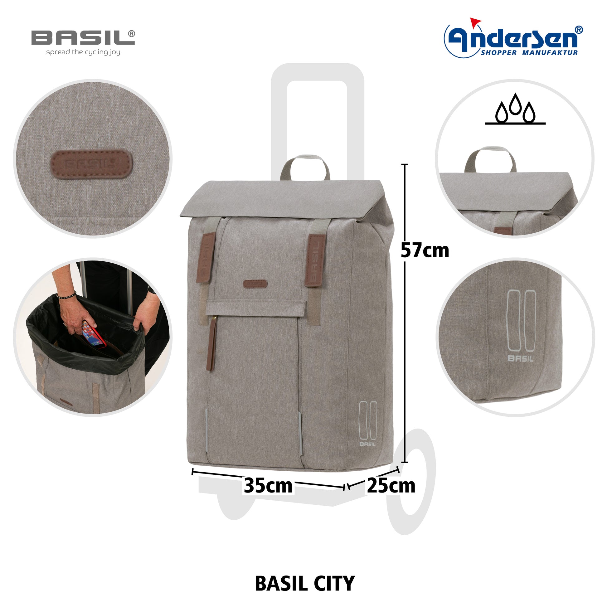 Andersen-Alu Star Shopper Basil City - Grau-shopping-trolley.ch