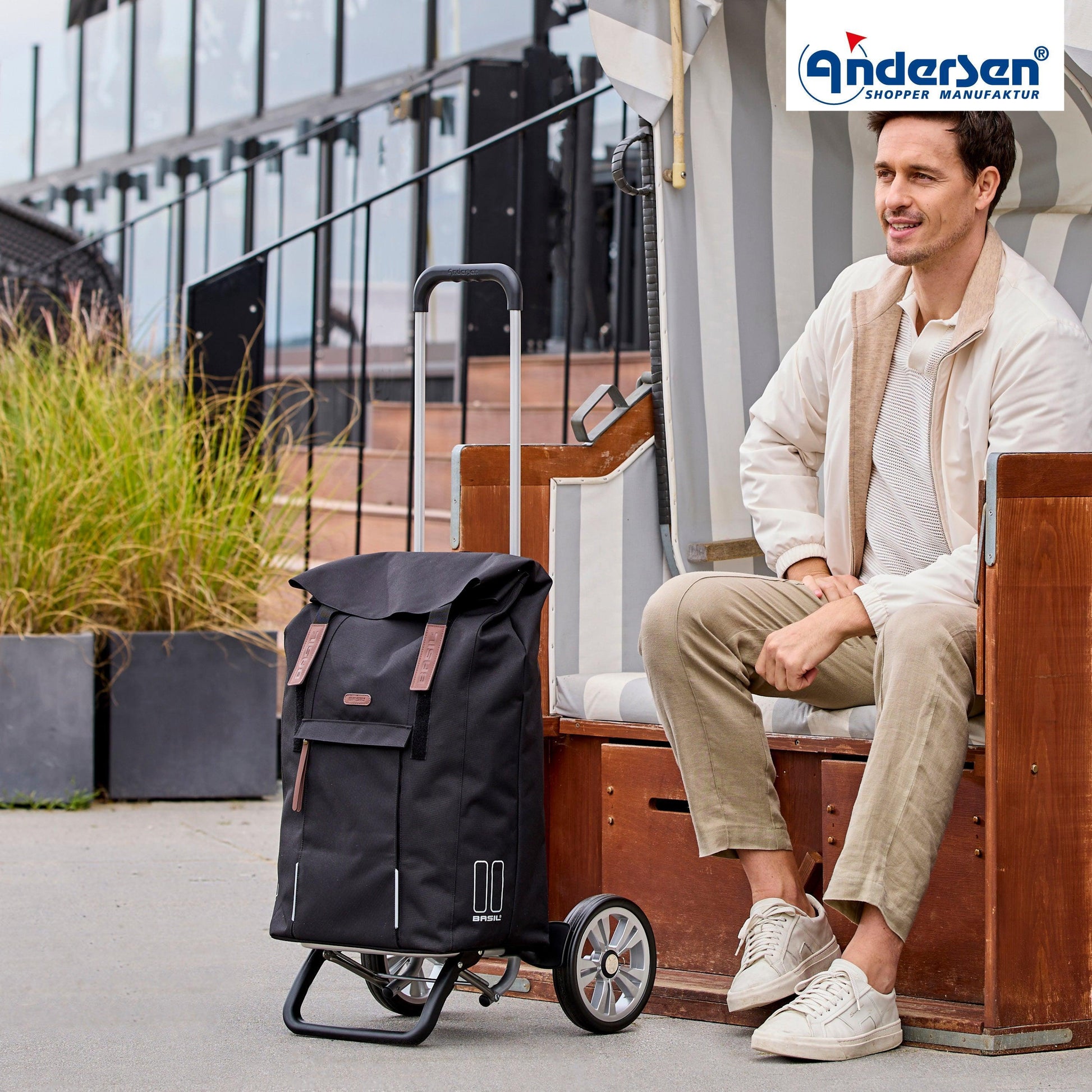 Andersen-Alu Star Shopper Basil City - Schwarz-shopping-trolley.ch