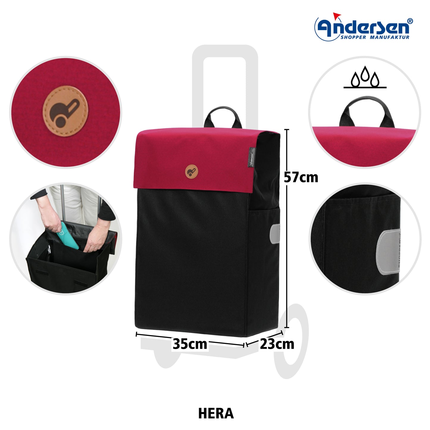 Andersen-Alu Star Shopper Hera - Rot-shopping-trolley.ch