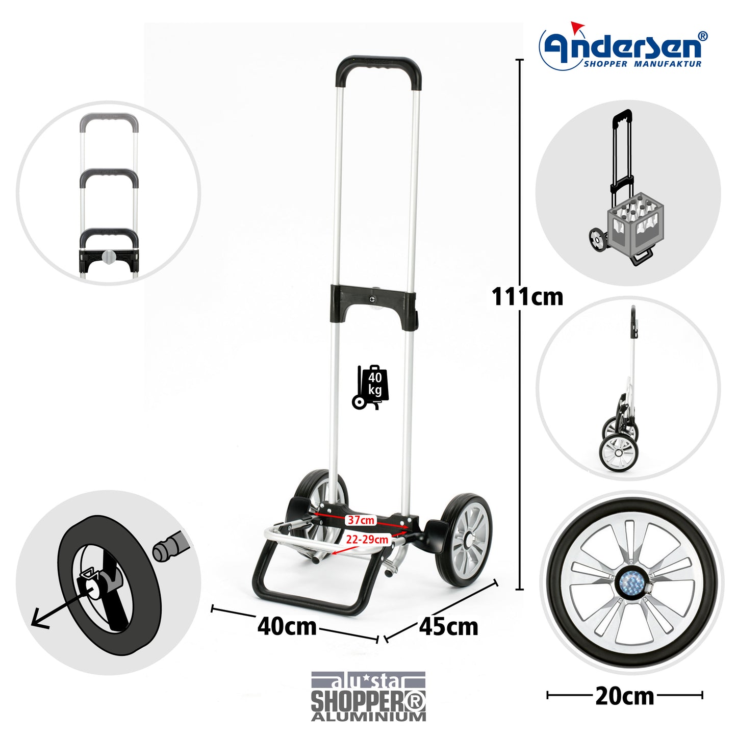 Andersen-Alu Star Shopper Inra - braun-shopping-trolley.ch
