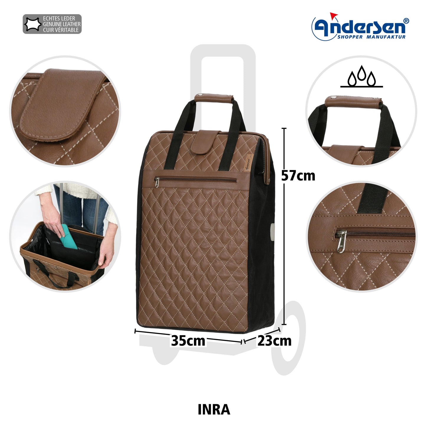 Andersen-Alu Star Shopper Inra - braun-shopping-trolley.ch
