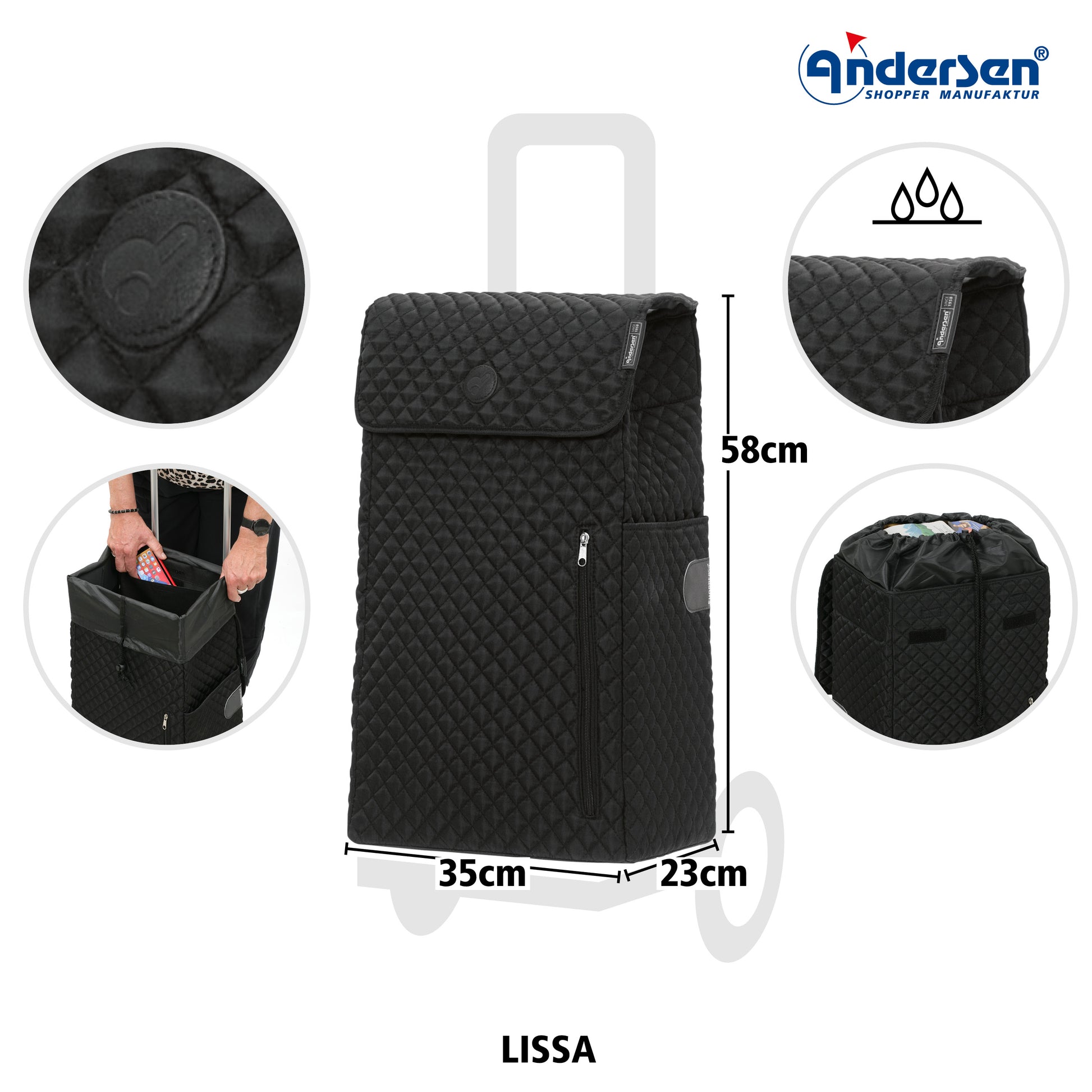 Andersen-Alu Star Shopper Lissa - Schwarz-shopping-trolley.ch