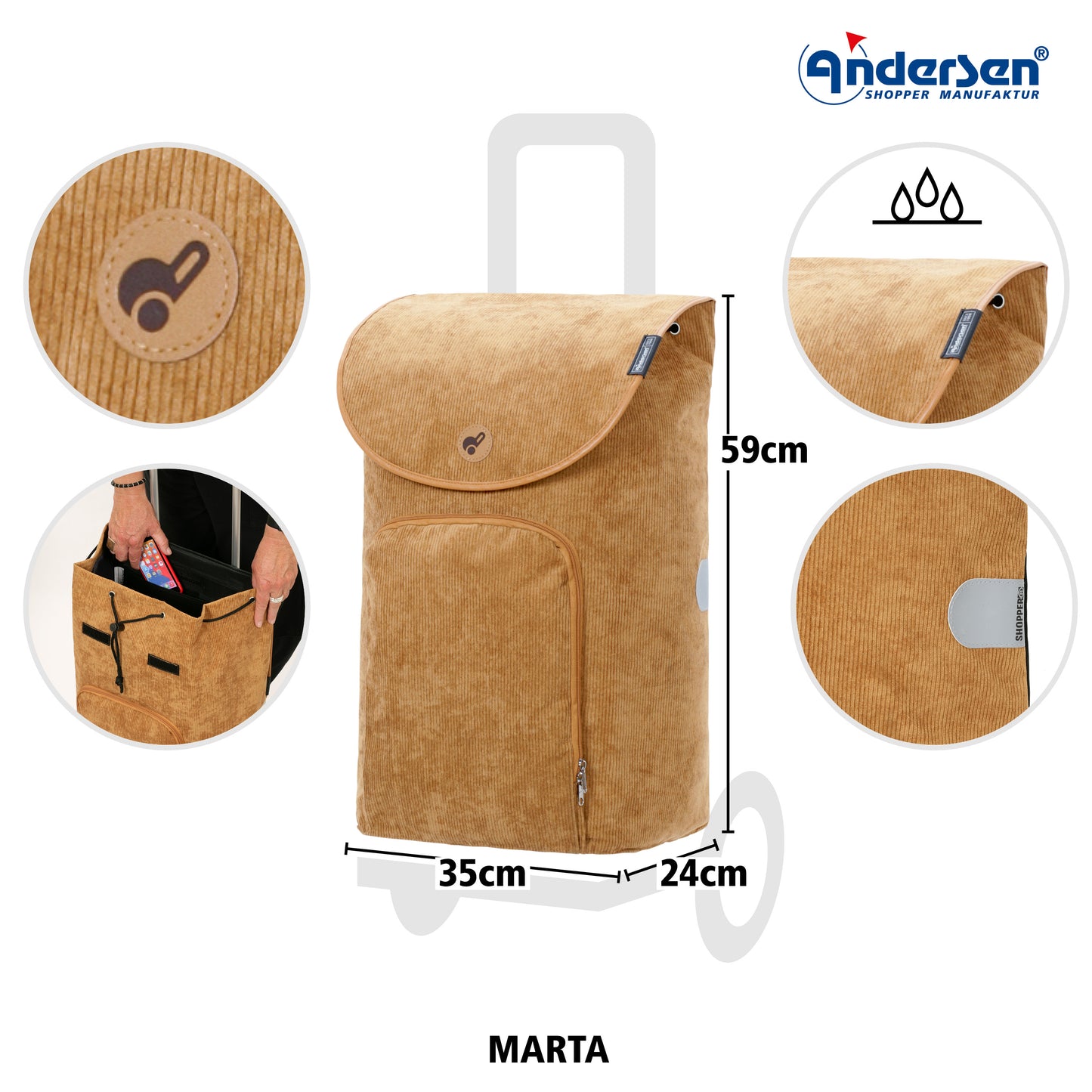 Andersen-Alu Star Shopper Marta - Camel-shopping-trolley.ch