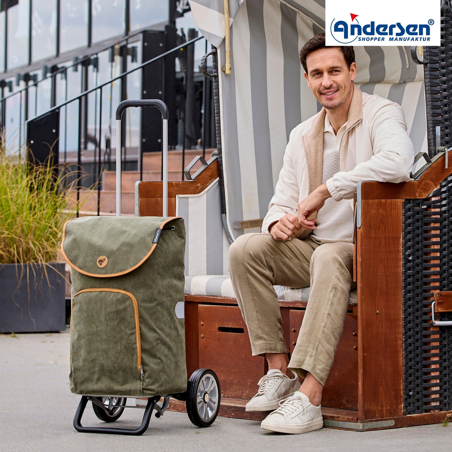 Andersen-Alu Star Shopper Marta - Oliv-shopping-trolley.ch