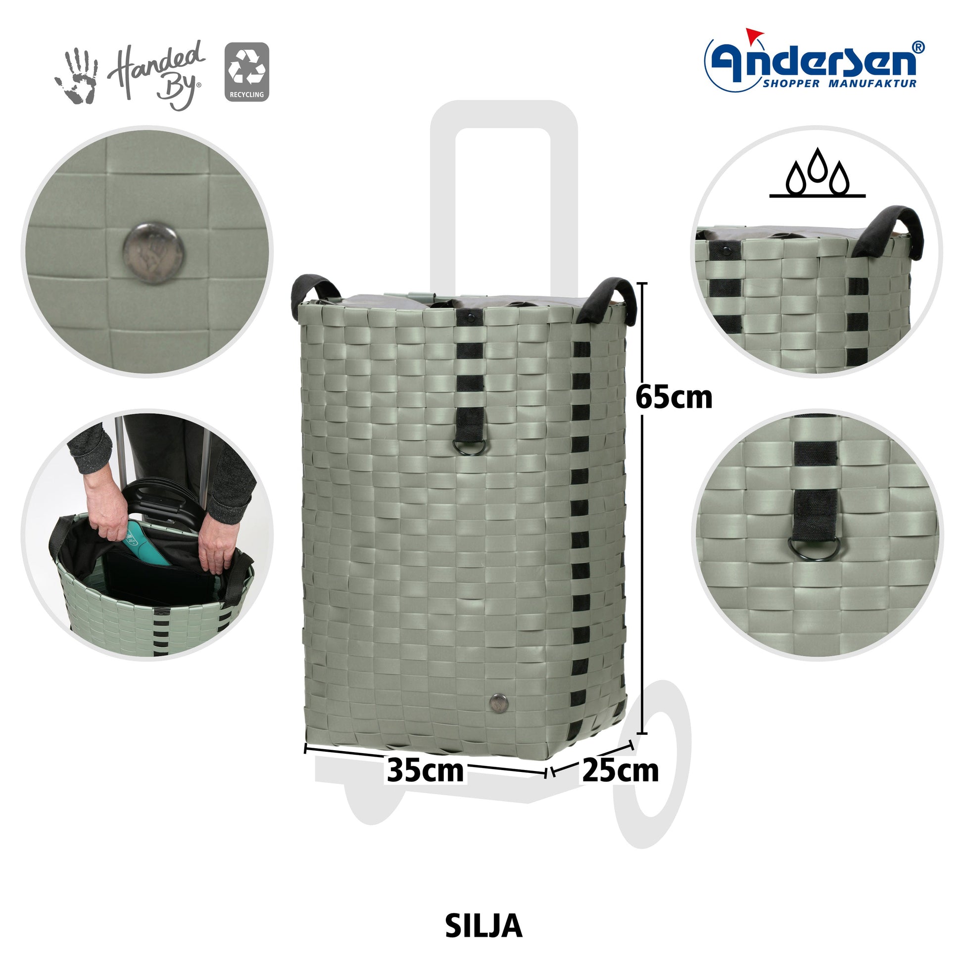 Andersen Shopper Manufaktur-Alu Star Shopper Silja sage green-www.shopping-trolley.ch-bild3