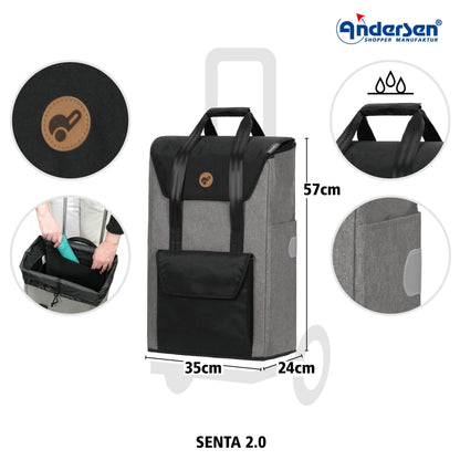 Andersen Shopper Manufaktur-Quattro Shopper Senta 2.0 grau-www.shopping-trolley.ch-bild3