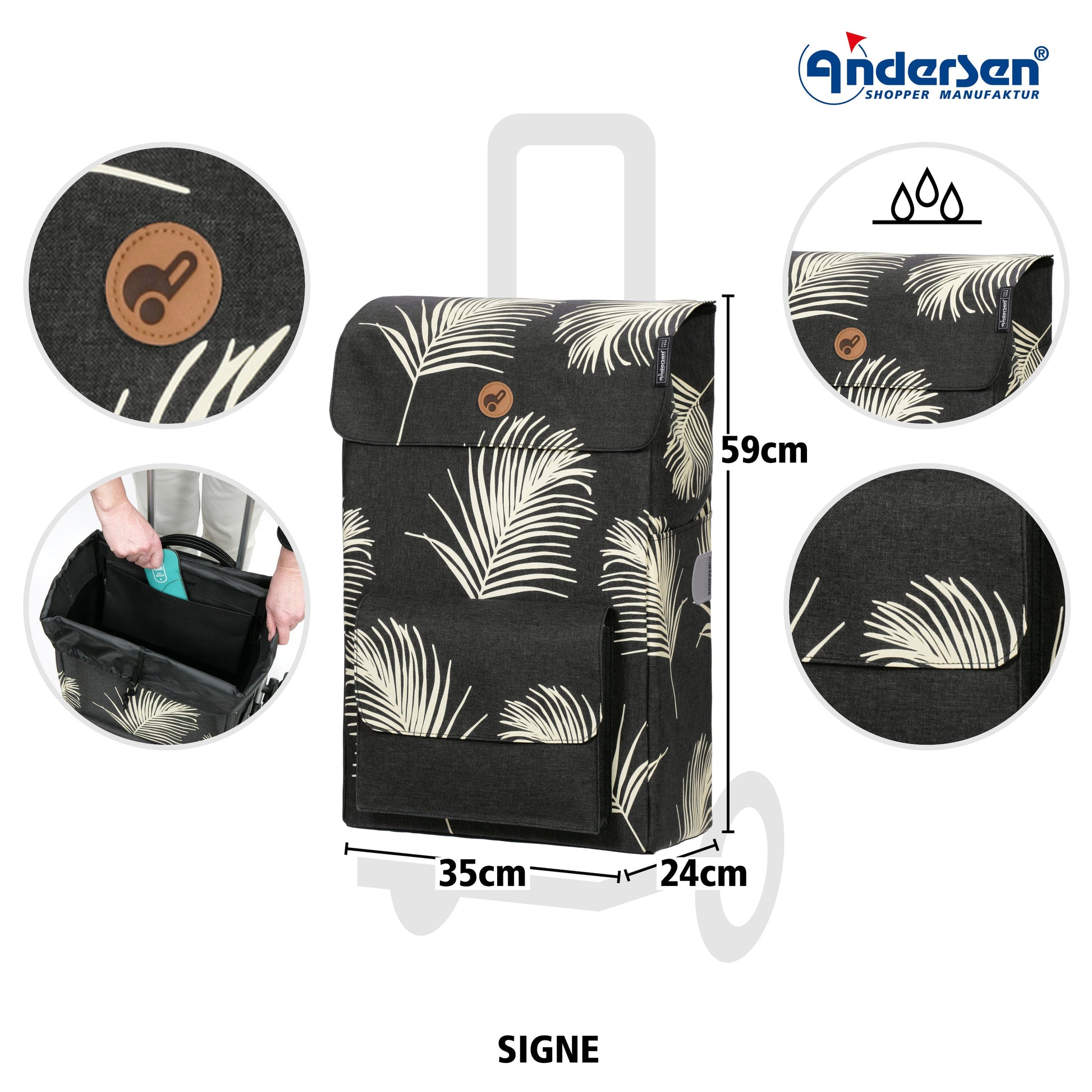 Andersen Shopper Manufaktur-Quattro Shopper Signe schwarz-www.shopping-trolley.ch-bild3