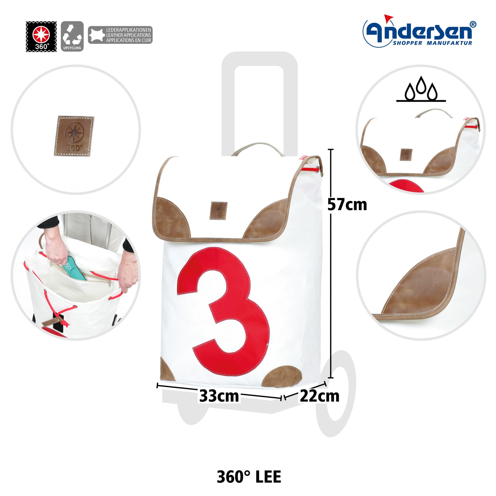 Andersen Shopper Manufaktur-Royal Shopper (Dreispeichenrad 25 cm) 360° Lee 3-www.shopping-trolley.ch-bild3