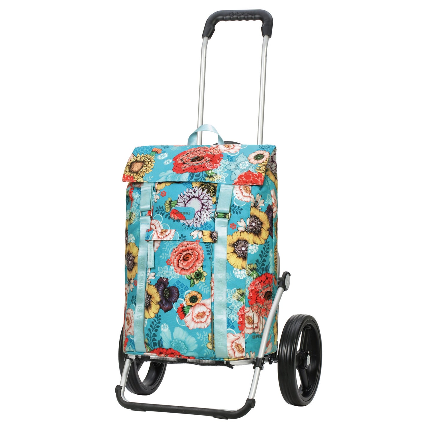 Andersen Shopper Manufaktur-Royal Shopper (Dreispeichenrad 25 cm) Basil Bloom blau-www.shopping-trolley.ch-bild1